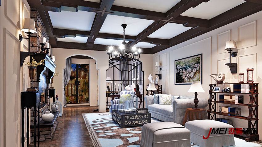 120平美式風格裝修效果圖[大連-金石灘-優山美地]